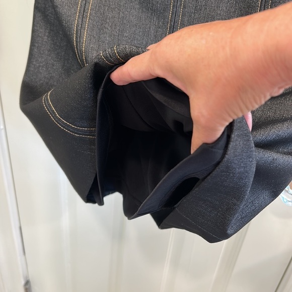 Cache Contour Collection Midi Sleeveless Dress Look of Gray Denim sz.12 - Picture 5 of 8